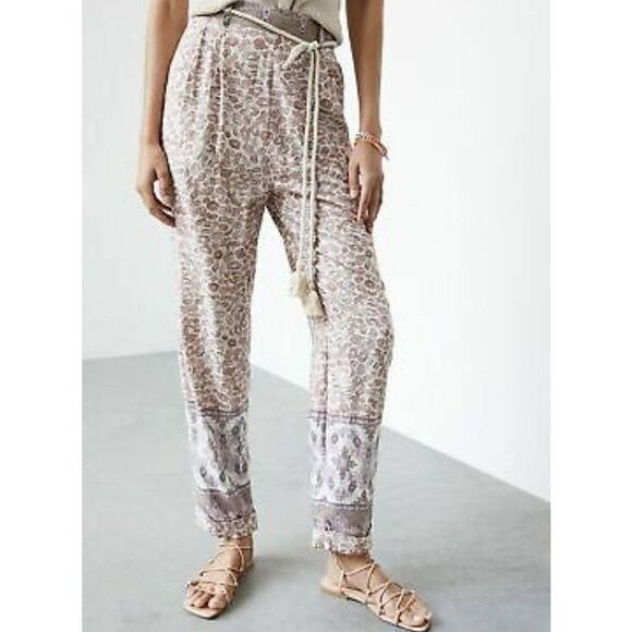 Anthropologie Ollari Tassled Tapered Pants Medium - Picture 1 of 9